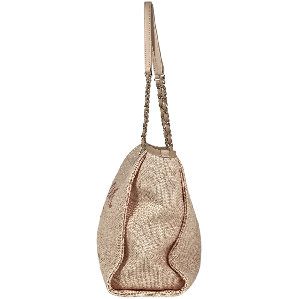 Chanel Shoulder Bag Fabric Mark Tote Line Pink Bag Tote Deauville Chain Coco Bag